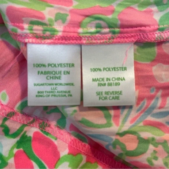 Lilly Pulitzer Deanna Belted Tie Romper Southern Charm Pink Green Floral - Picture 8 of 9